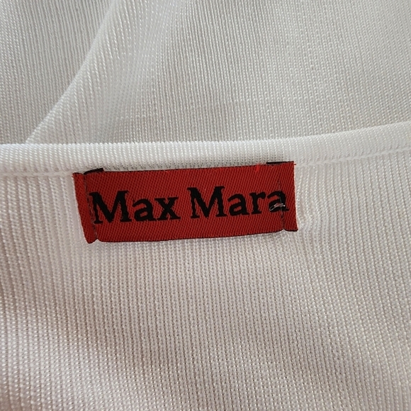 Max Mara White Square Neck Short Sleeve Top Size Small - Picture 2 of 8